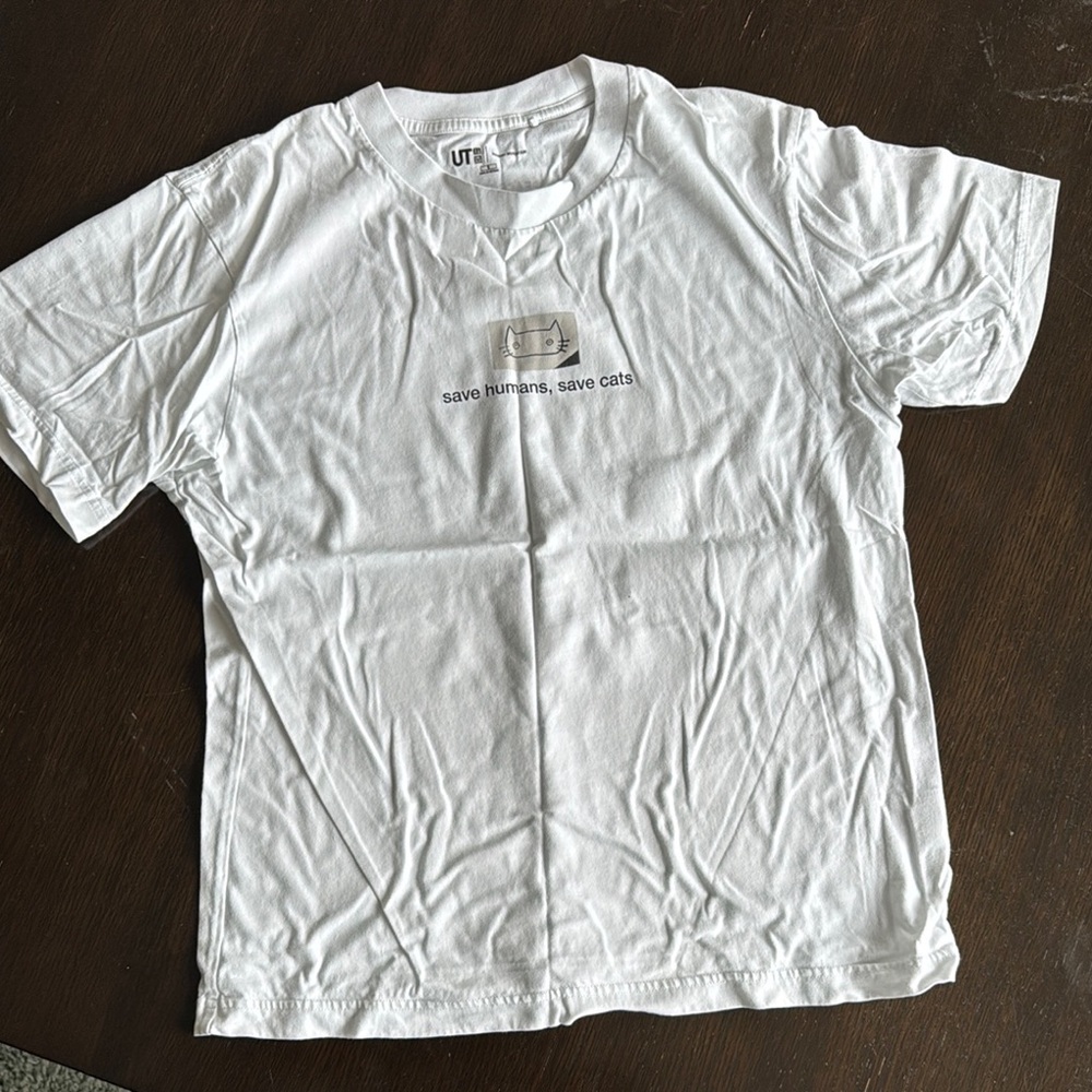 Uniqlo White Short Sleeve Tees Classic Cotton